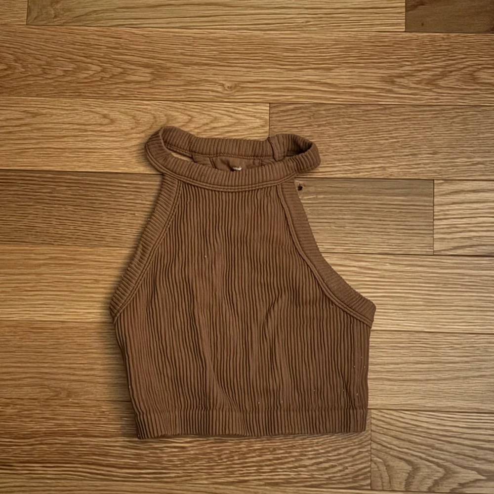 Aerie Brown Ribbed Crop Top